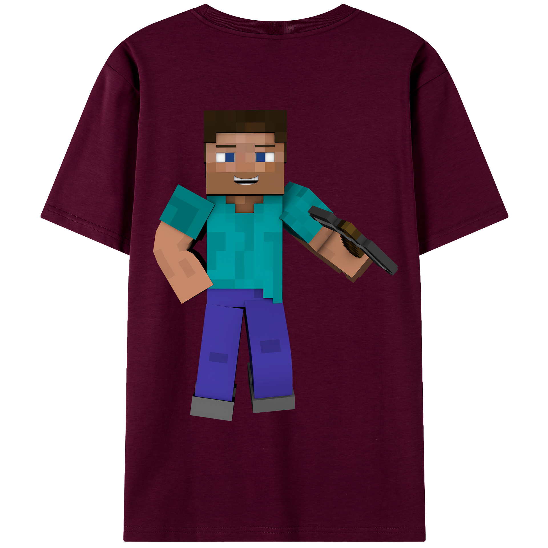 （画像用） マインクラフト ブロックの世界 Minecraft MC Block world レディース半袖Tシャツ(バックプリント)